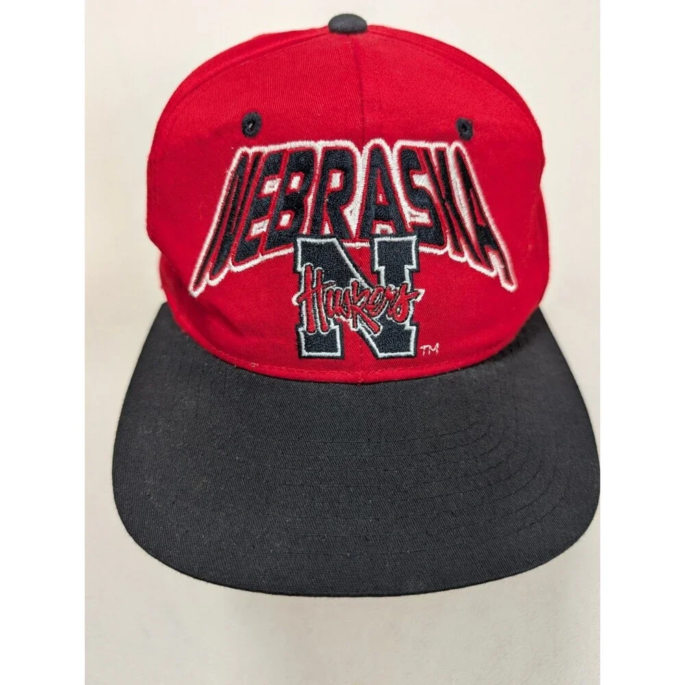 Vintage 90's Starter Nebraska Cornhuskers Arch Logo Snapback Hat Red Star Wars